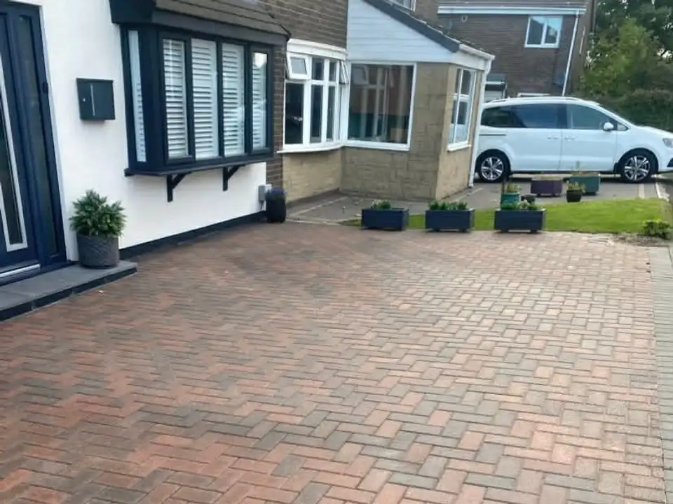 After block paving driveway clean
