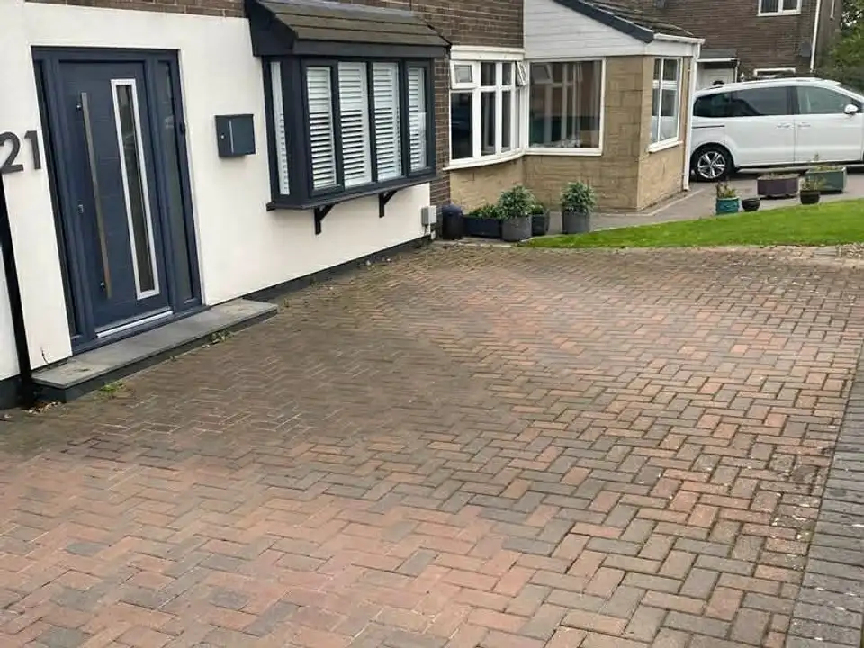 Before block paving driveway clean