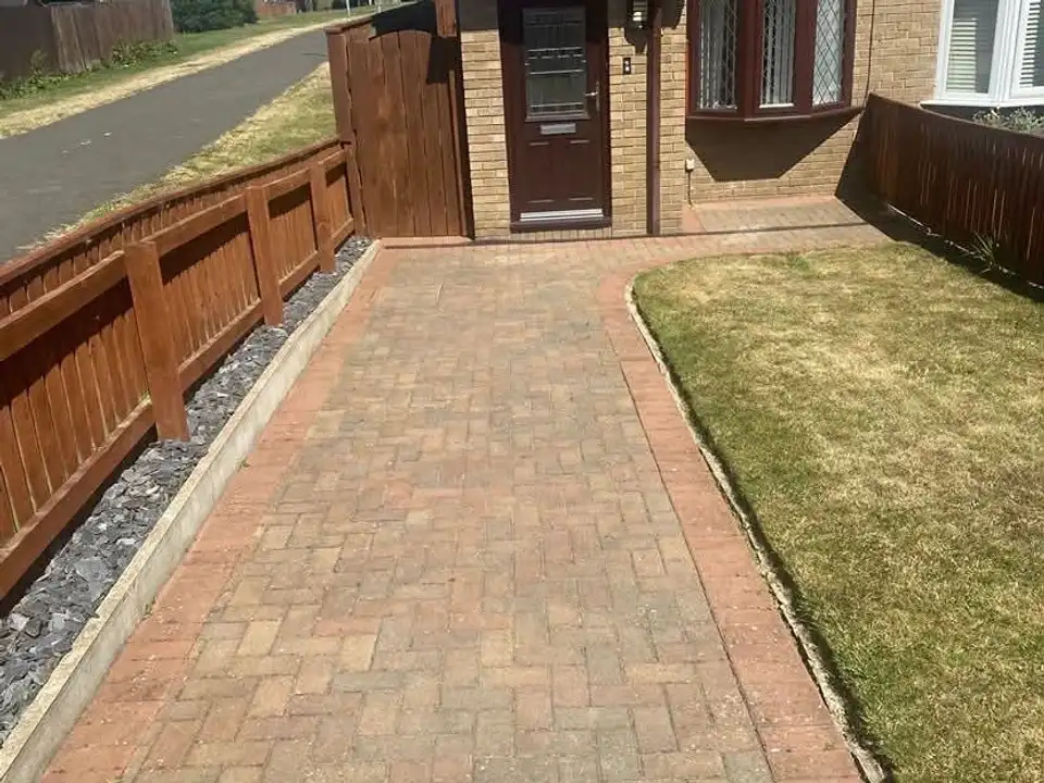 Before block paving entrance driveway clean