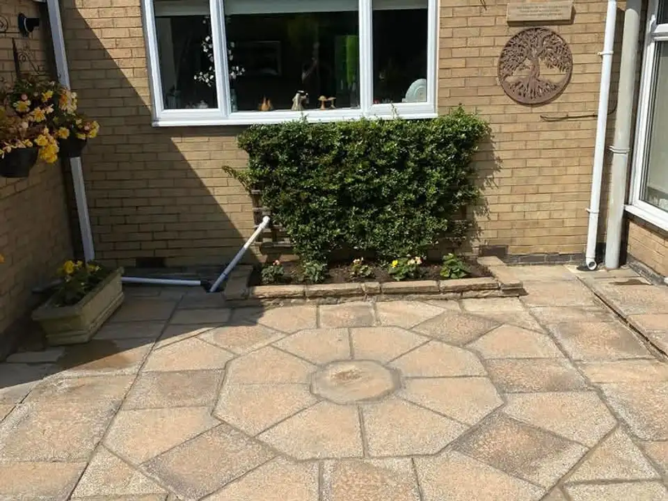 After patio circle clean