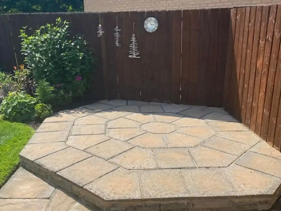 After raised octagon patio clean