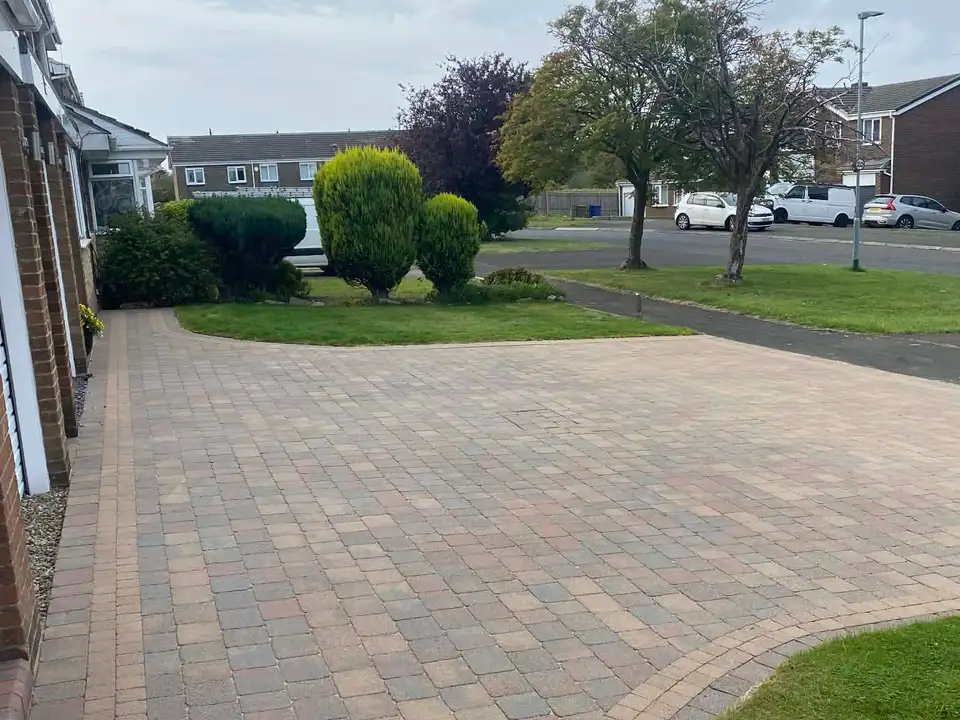 After block paving driveway clean