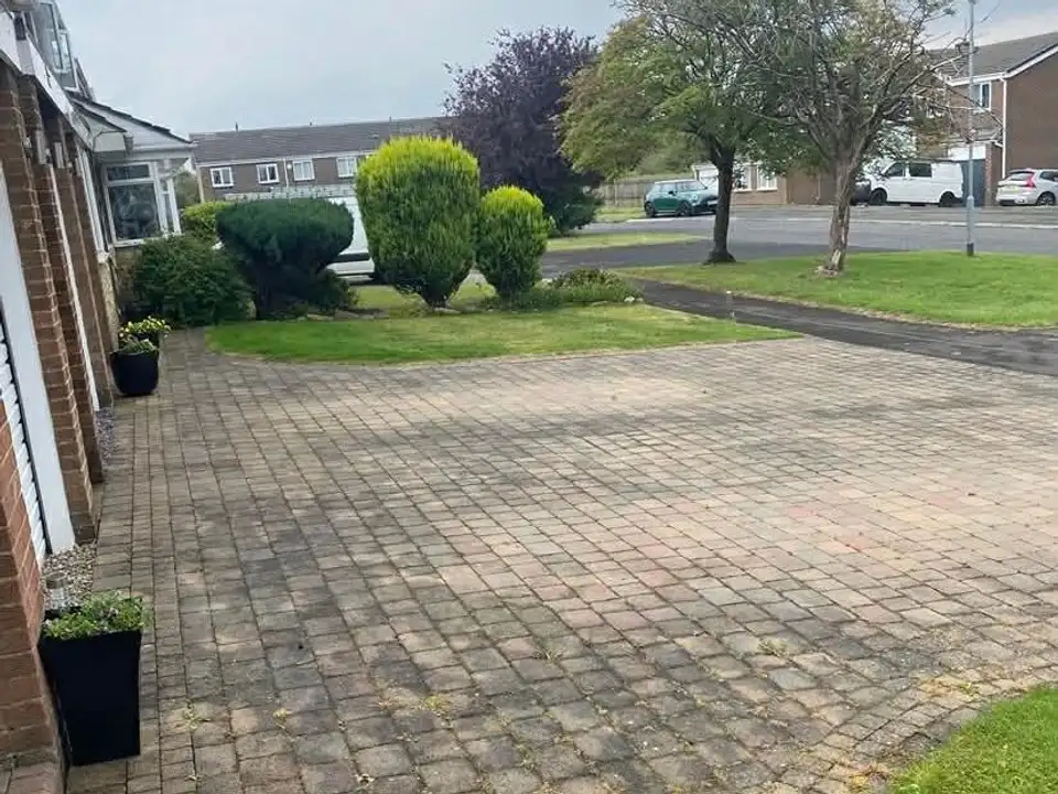 Before block paving driveway clean